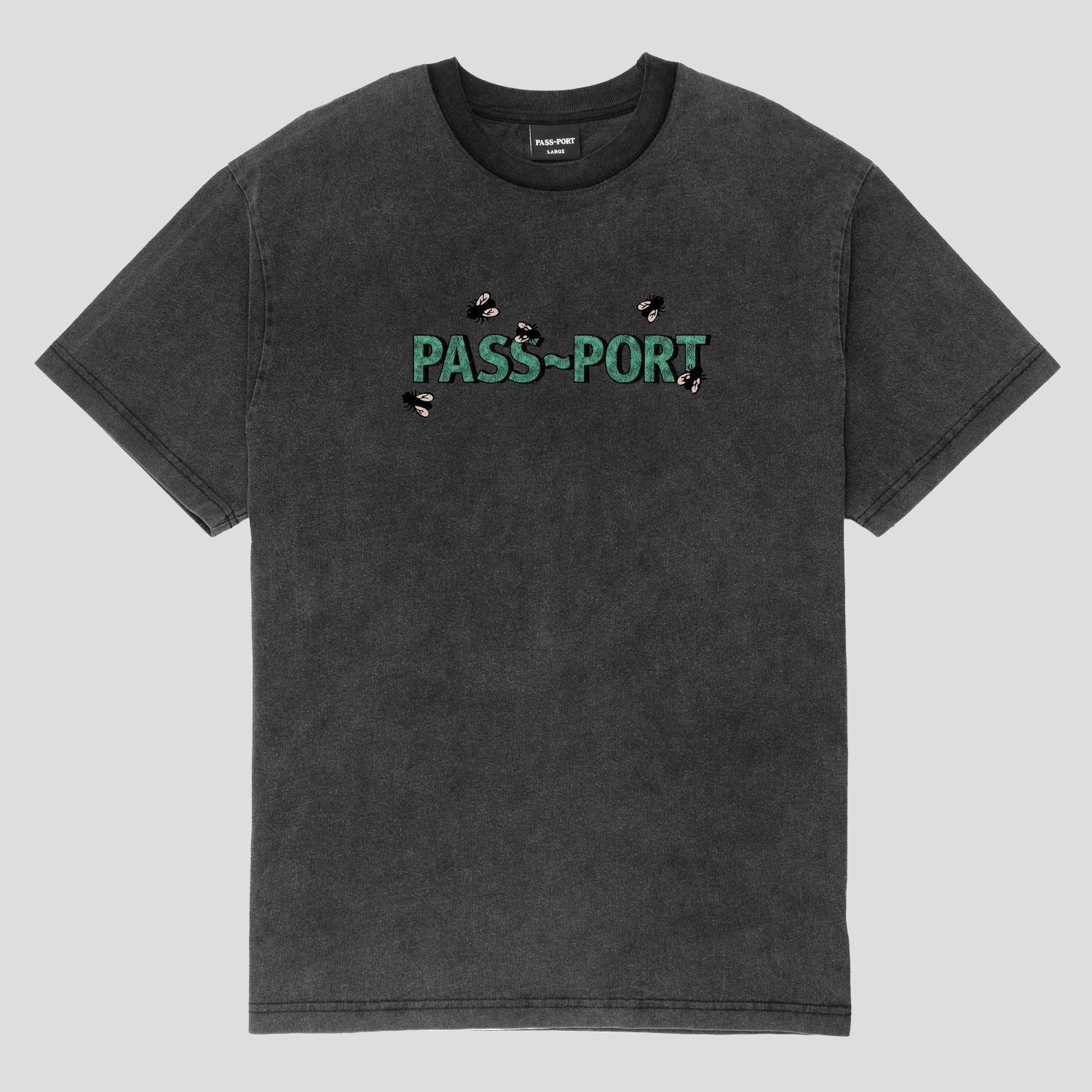 Pass~Port Wot Flies Tee - Black Acid – Pass~Port USA