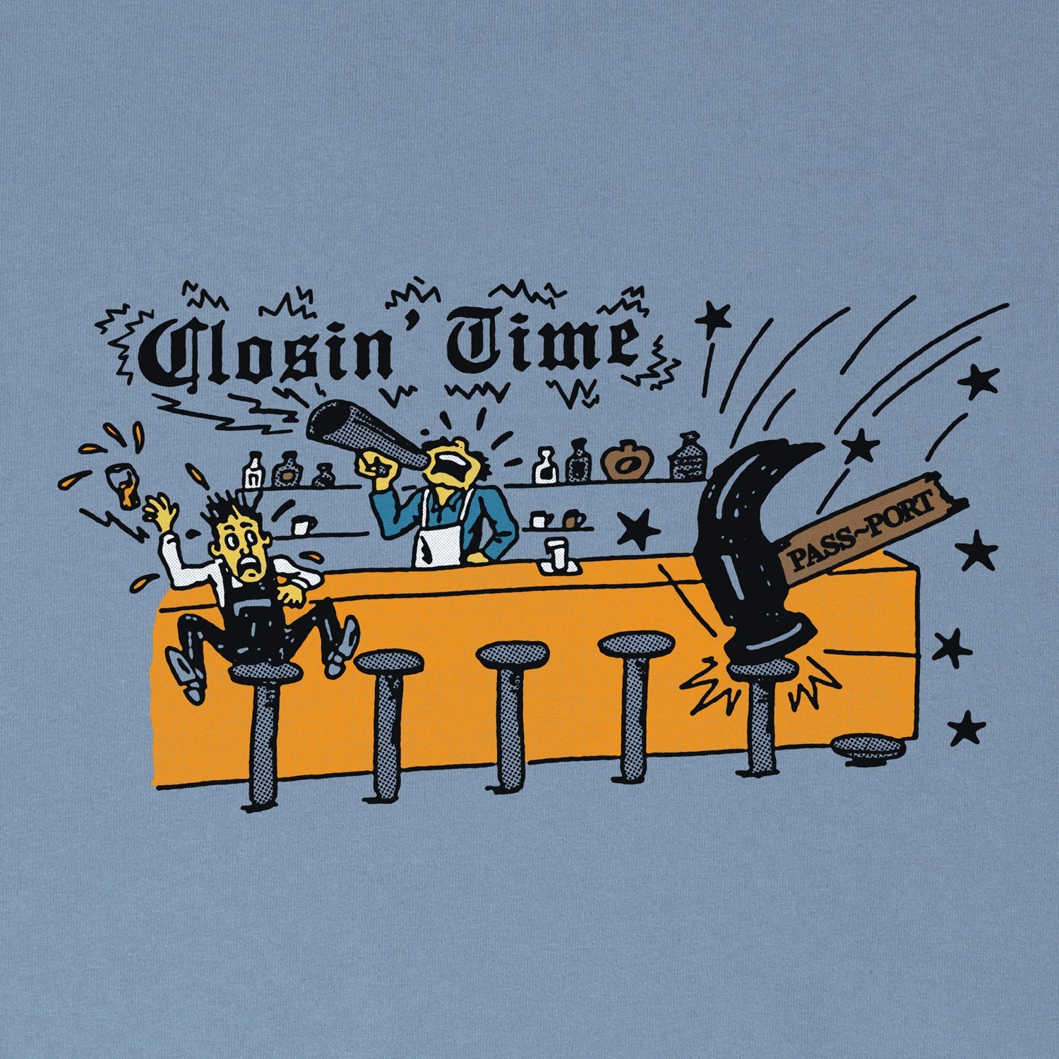 Pass~Port Closin' Time Tee - Washed Out Blue
