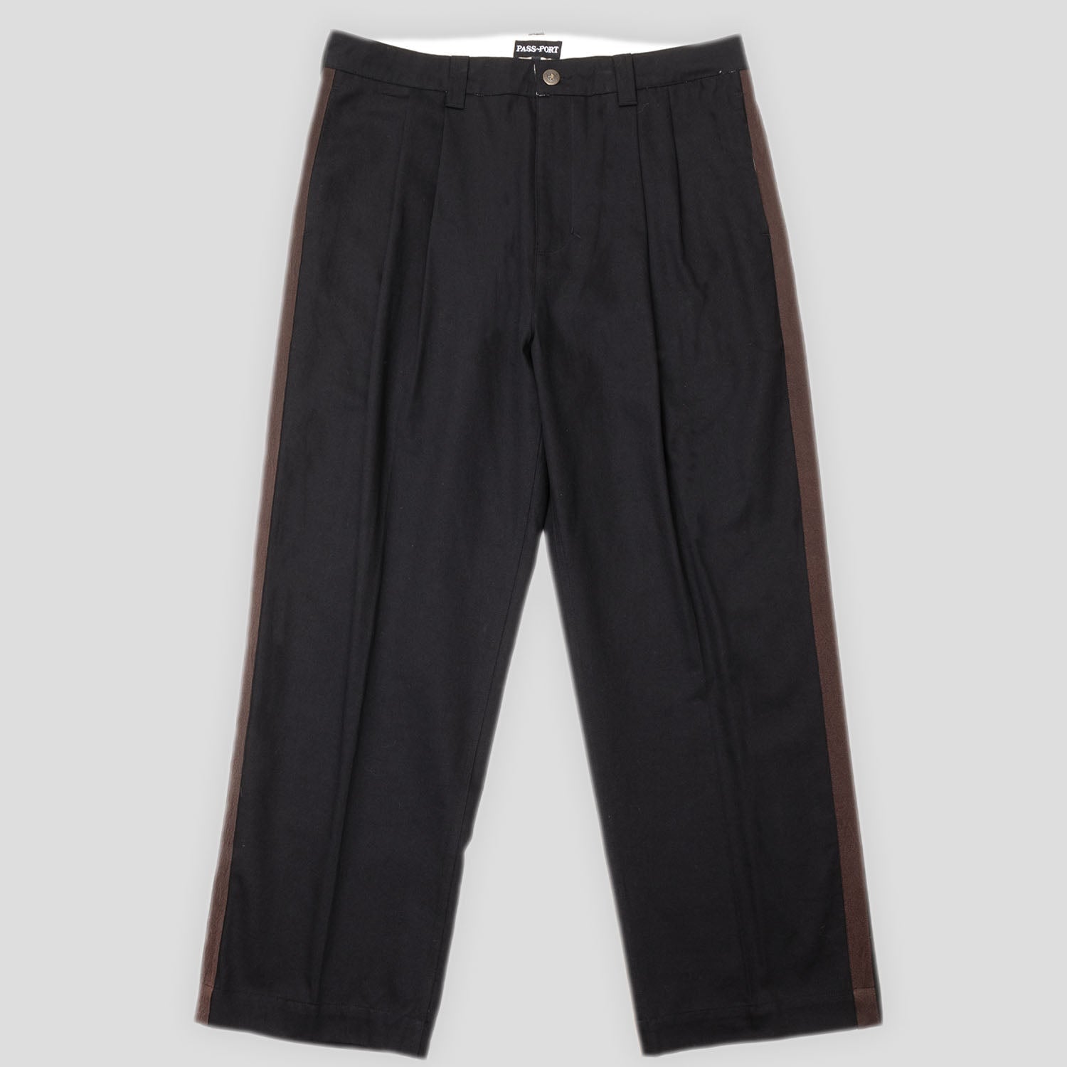 Pass~Port Herringbone Leagues Club Side Stripe Pant - Black