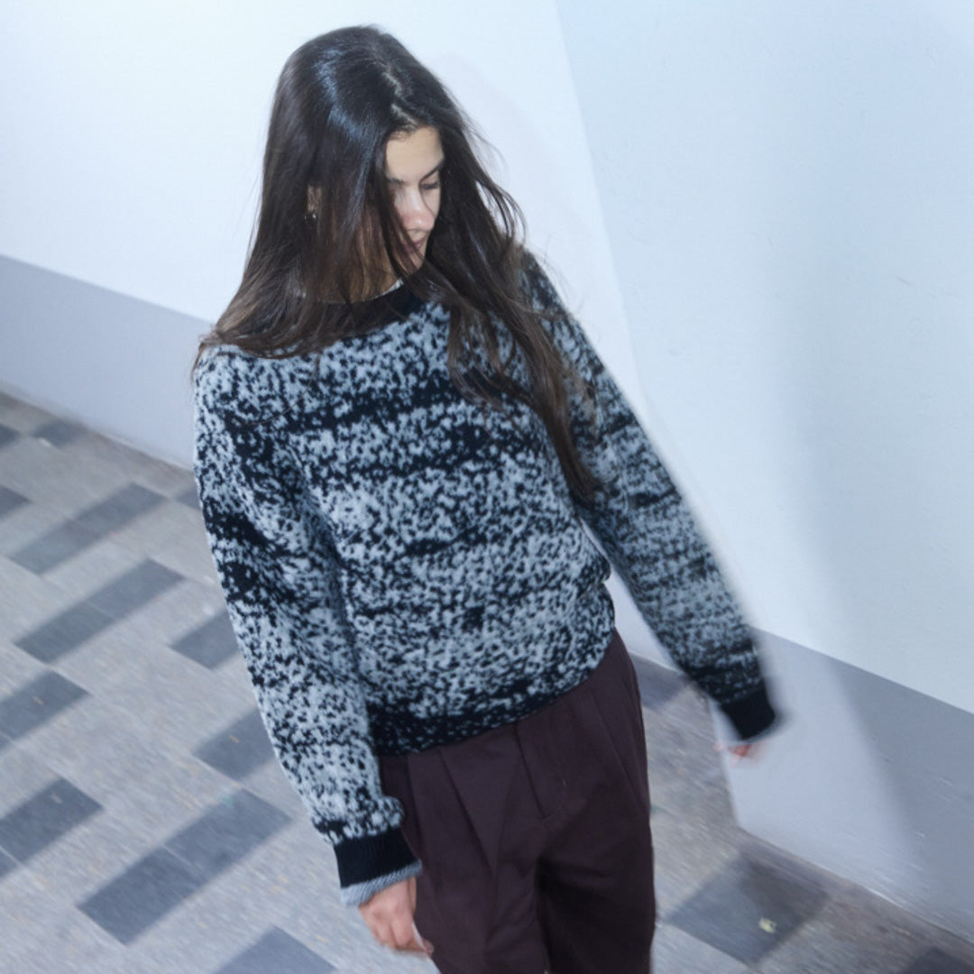 Pass~Port Cave~in Mohair Sweater - Black / Grey
