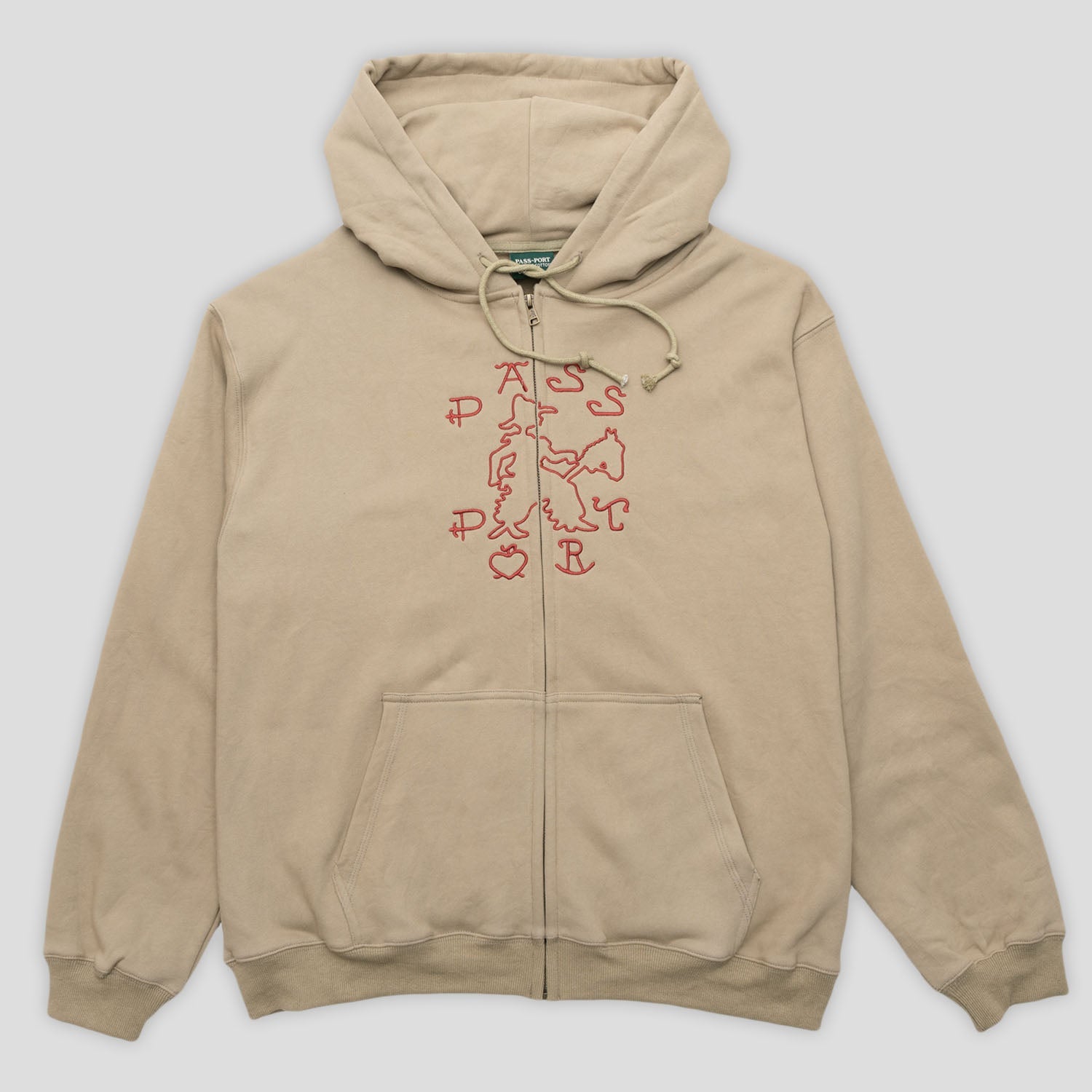 【PASS〜PORT】Cowpoke Organic Fleece フーディー ３色 Pass~Port Cowpoke Organic Fleece Zip Hoodie - Khaki – Pass