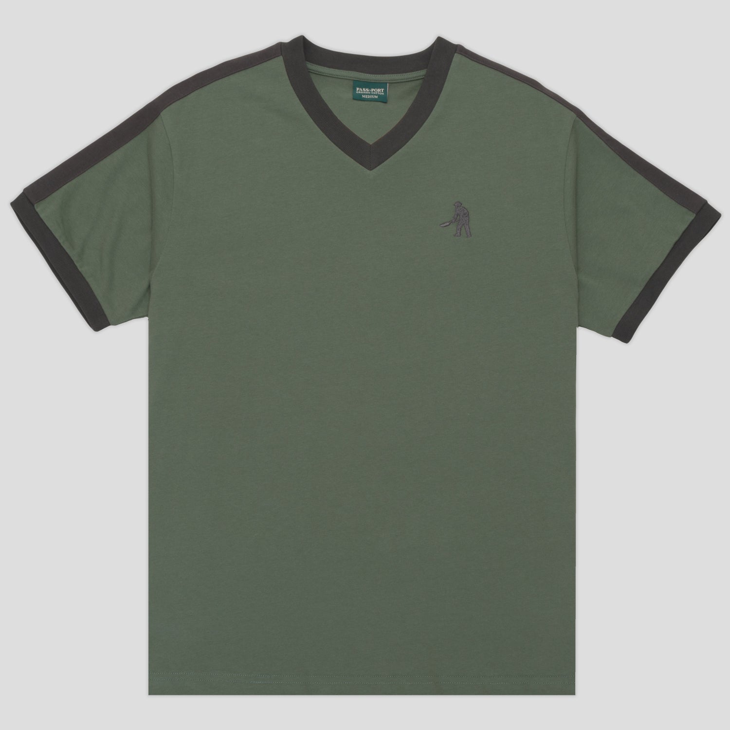 Pass~Port Workers Stripe Organic Cotton Jersey - Gumnut Green