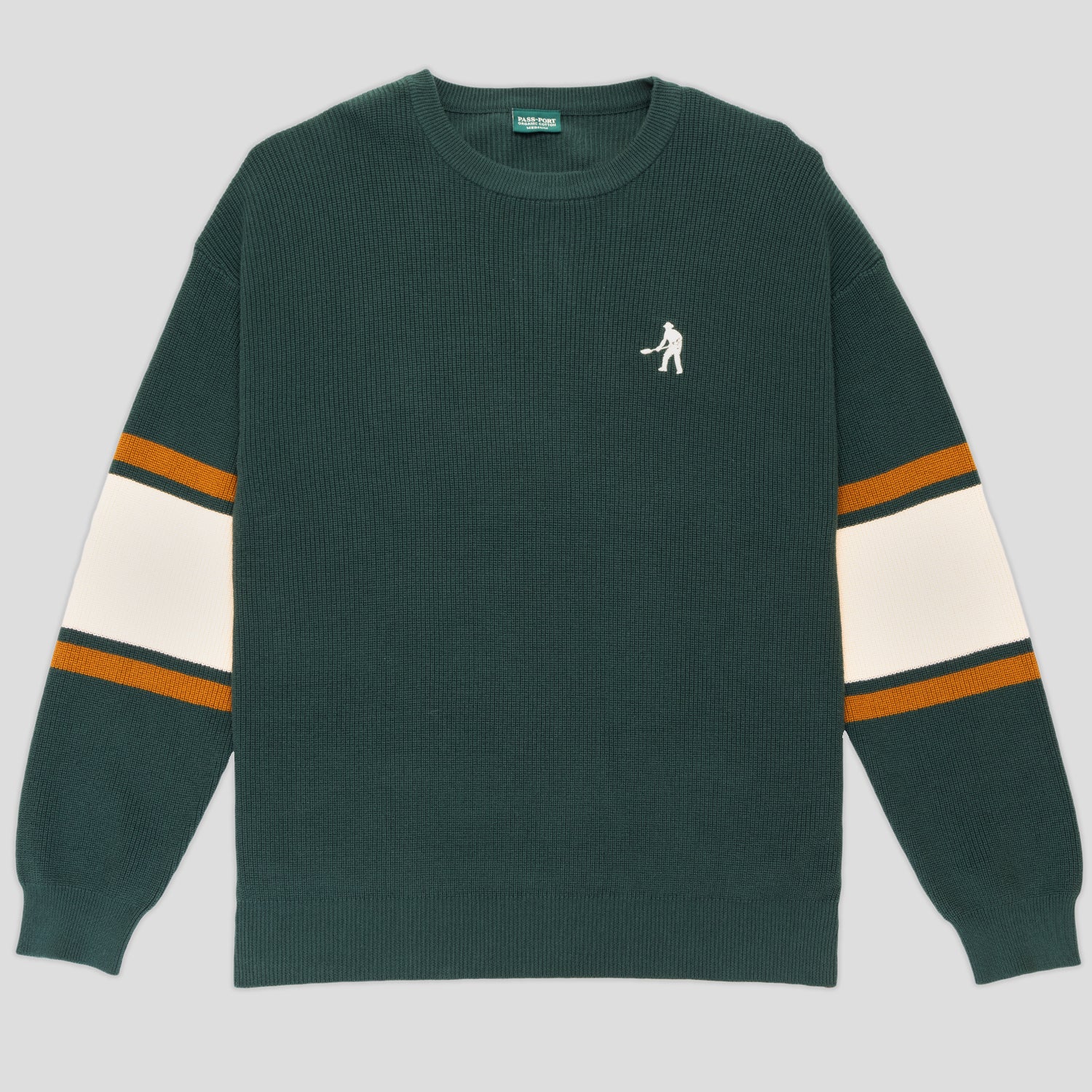 Pass~Port Organic Cotton Stripe Knit Sweater - Dark Green – Pass 