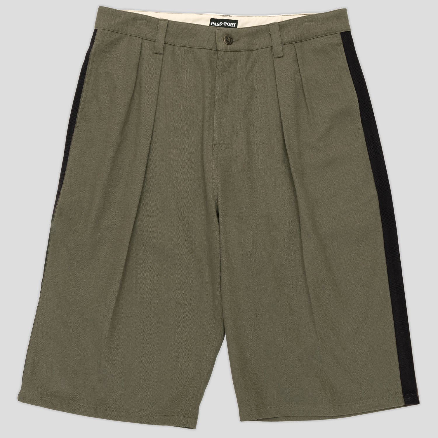 Pass~Port Herringbone Leagues Club Stripe Short - Olive / Black