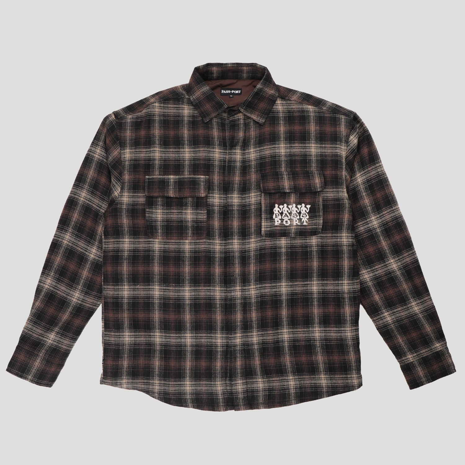 Pass~Port 4 Flowers Flannel Vineyard Shirt - Black