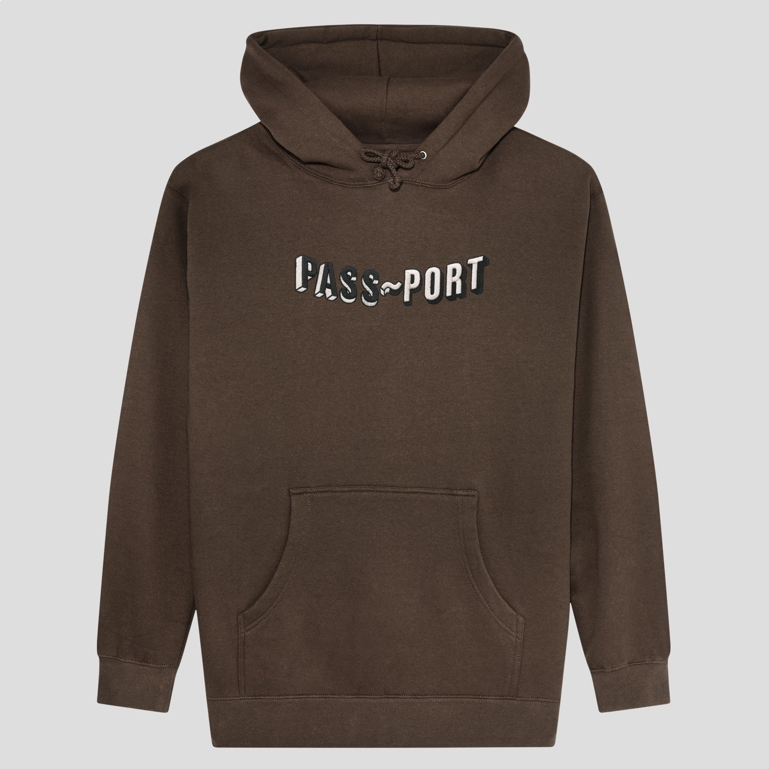 Pass~Port Sunken Logo Embroidery Hoodie - Bark – Pass~Port USA