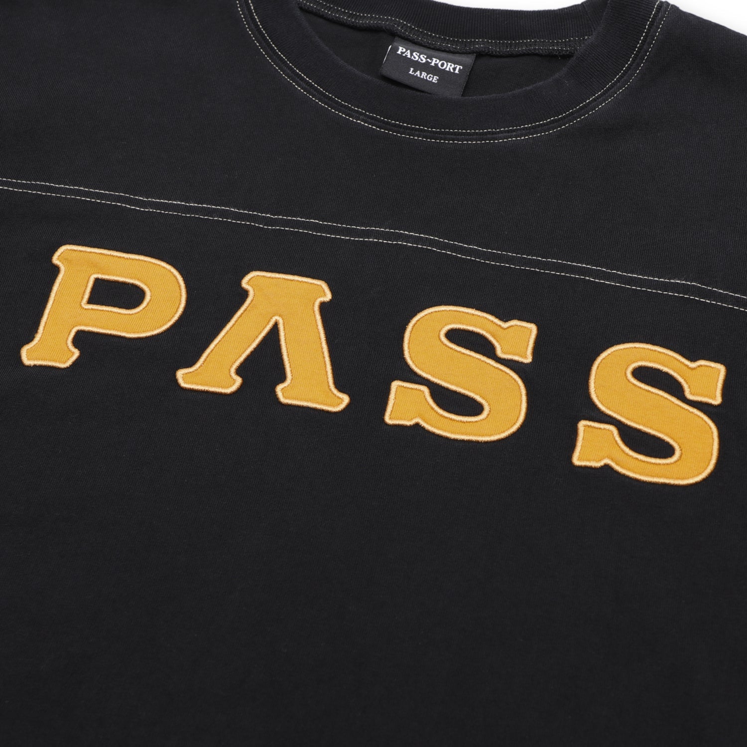 Pass~Port Letterhead Panel Tee - Washed Black