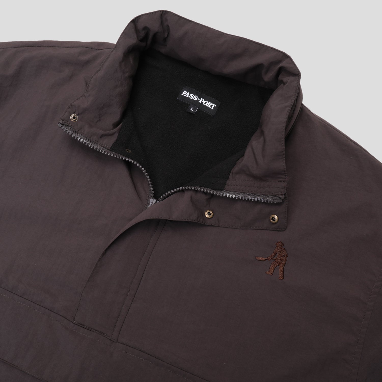 Pass~Port Pullover Lined Spray Jacket RPET - Dark Chocolate