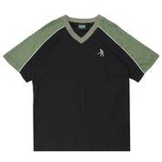 Pass~Port Workers Stripe Organic Jersey - Black / Olive