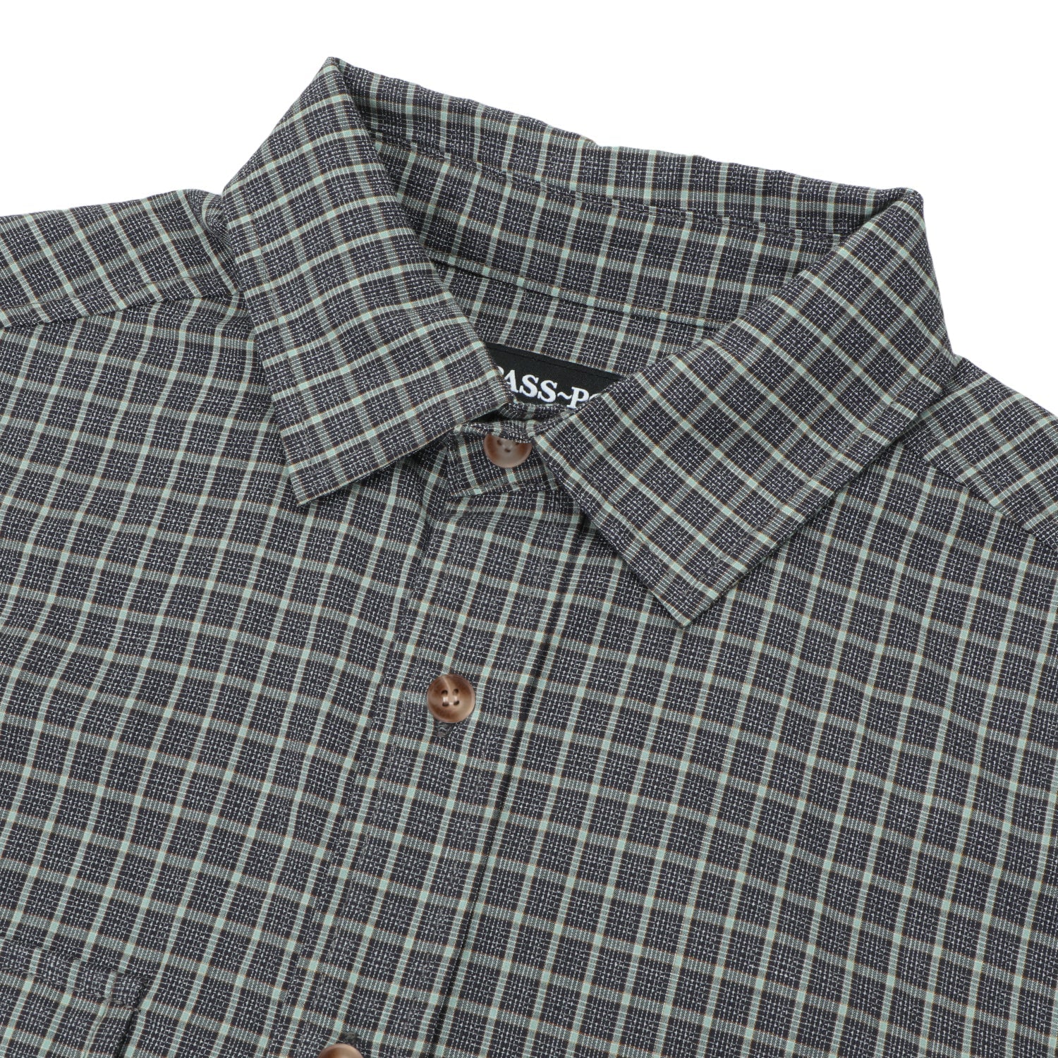 Pass~Port Workers Check Short Sleeve Shirt - Grey