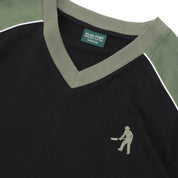 Pass~Port Workers Stripe Organic Jersey - Black / Olive