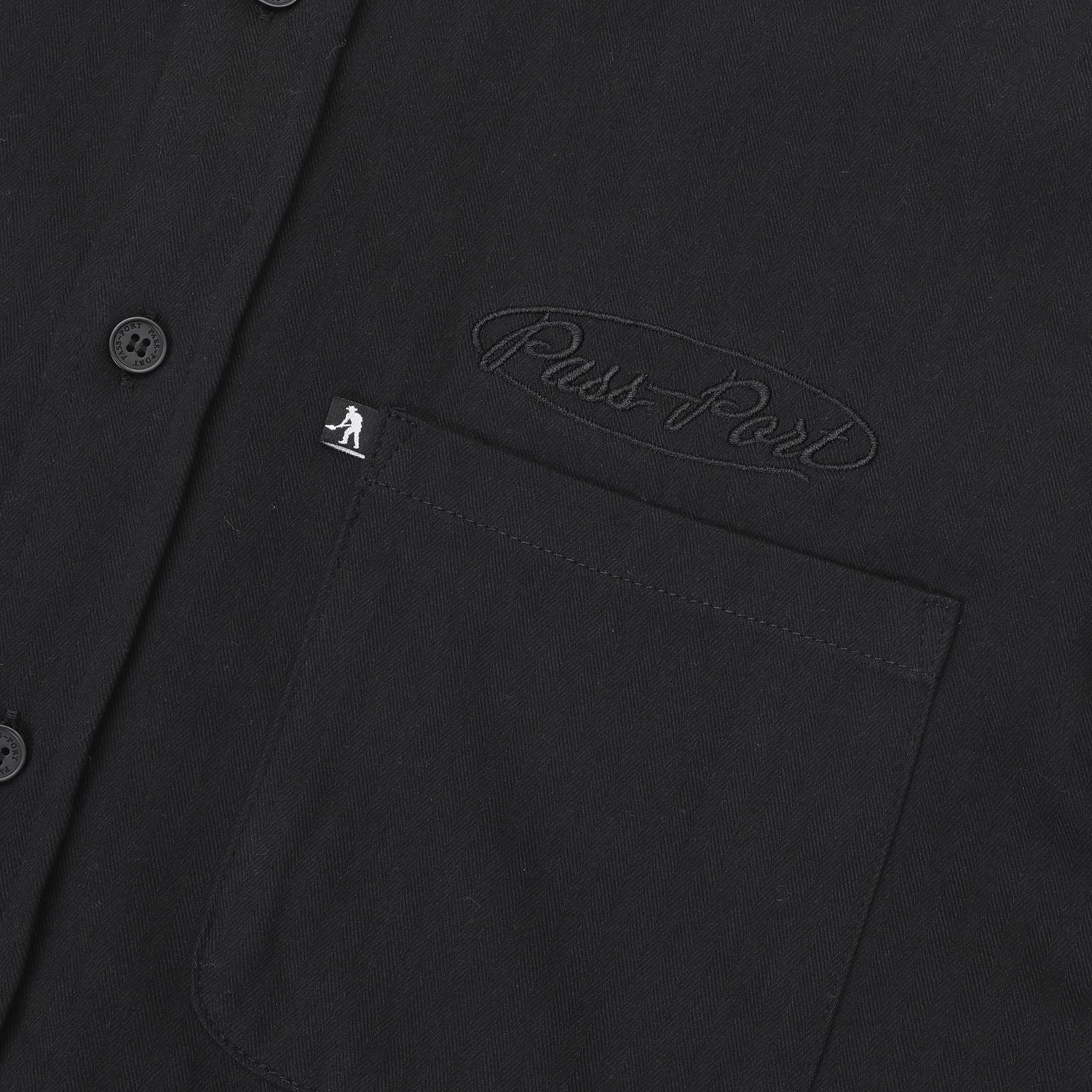 Pass~Port Ovalit Herringbone Long Sleeve Shirt - Black