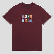 Pass~Port Patchwork Tee - Maroon