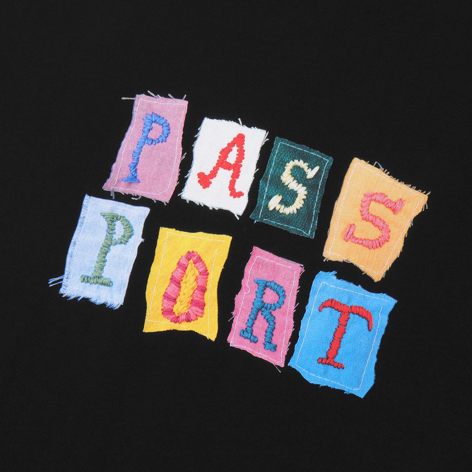 Pass~Port Patchwork Tee - Black