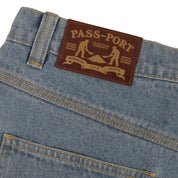 Pass~Port Workers Club Denim Short - Washed Light Indigo