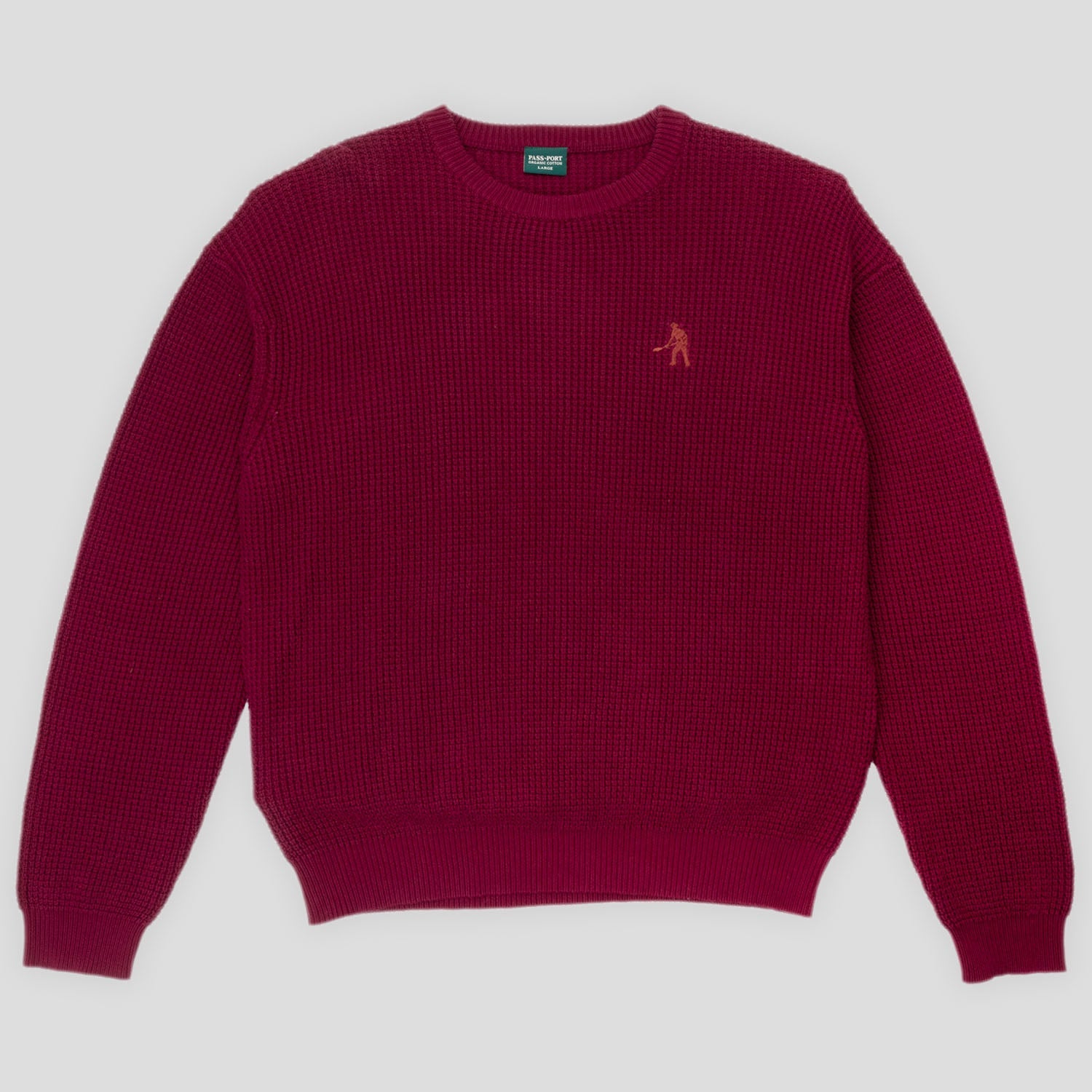 Pass~Port Organic Waffle Knit Sweater - Maroon