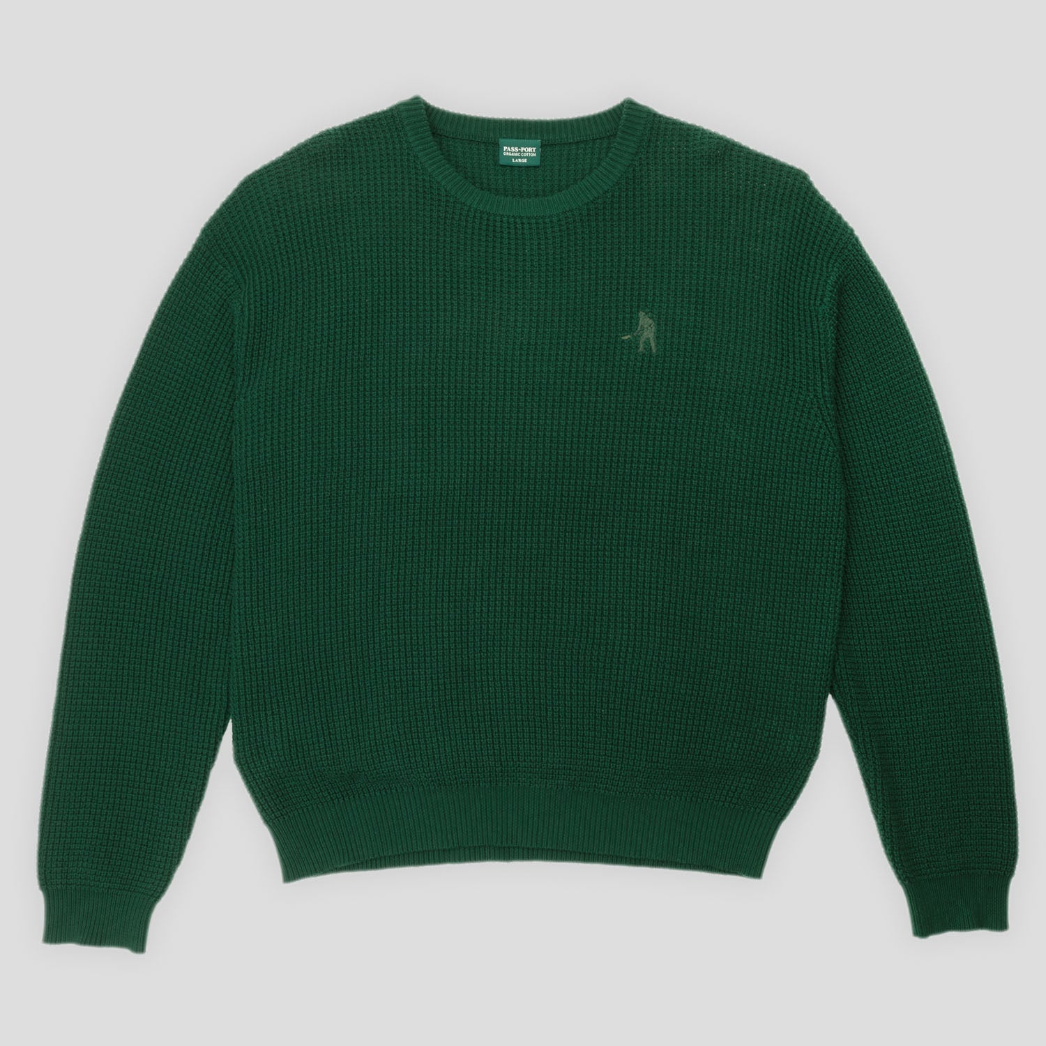 Pass~Port Organic Waffle Knit Sweater - Dark Green