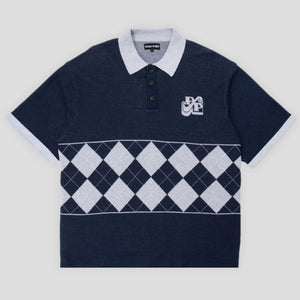 Pass~Port Tilde Stamp Knit Polo - Navy