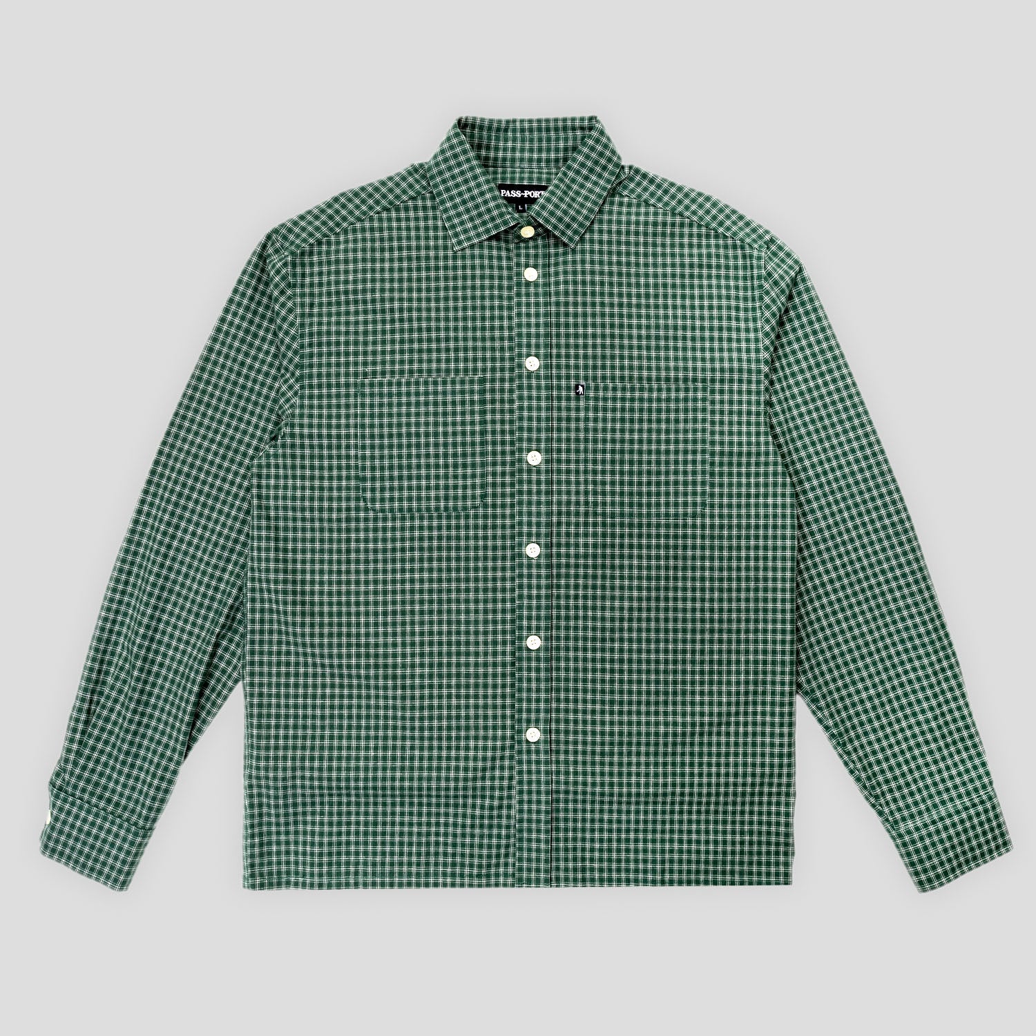 Pass~Port Workers Check Shirt Long-Sleeve - Green