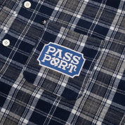 Pass~Port Yearbook Logo Workers Flannel - Navy