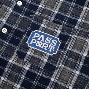 Pass~Port Yearbook Logo Workers Flannel - Navy