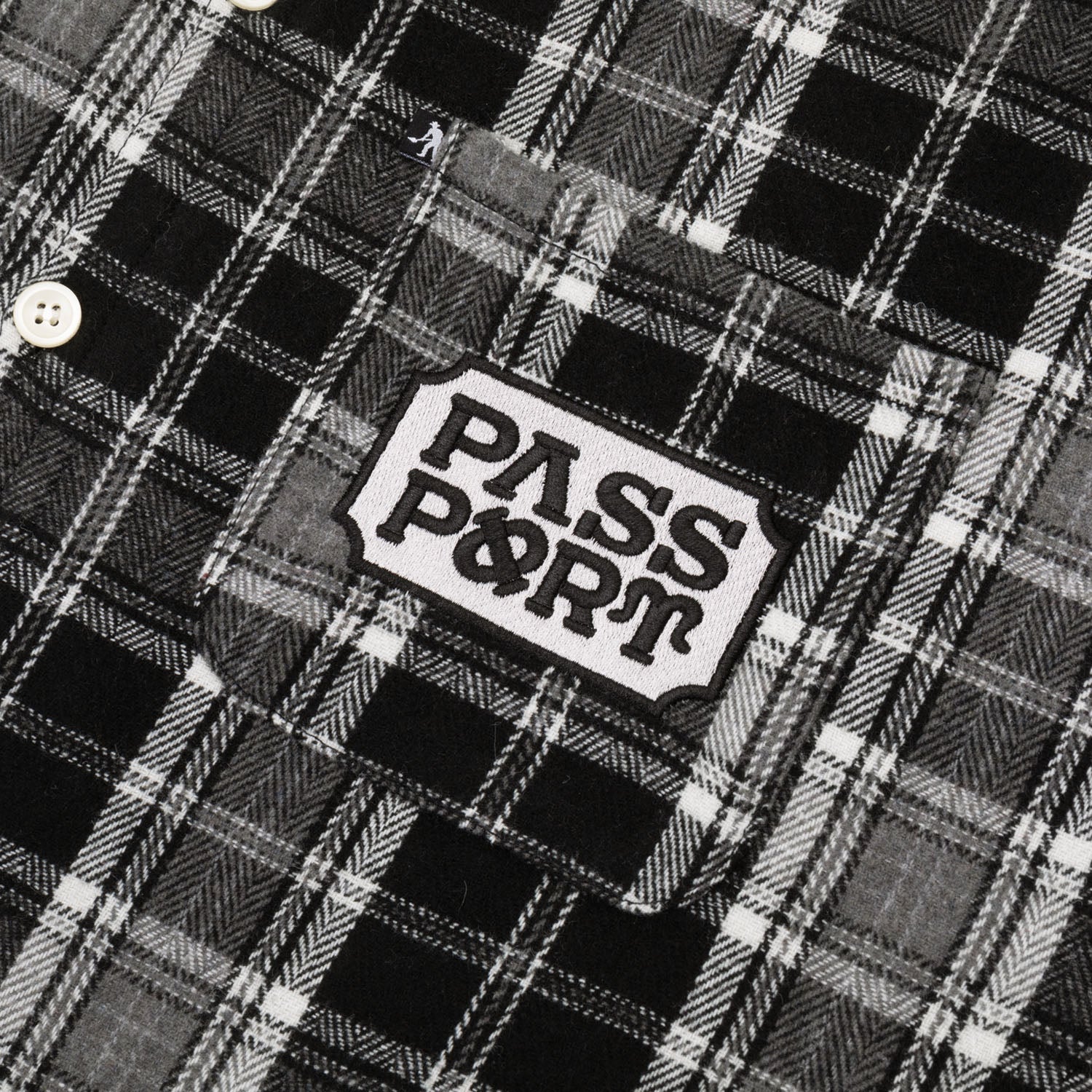 Pass~Port Yearbook Logo Workers Flannel - Black