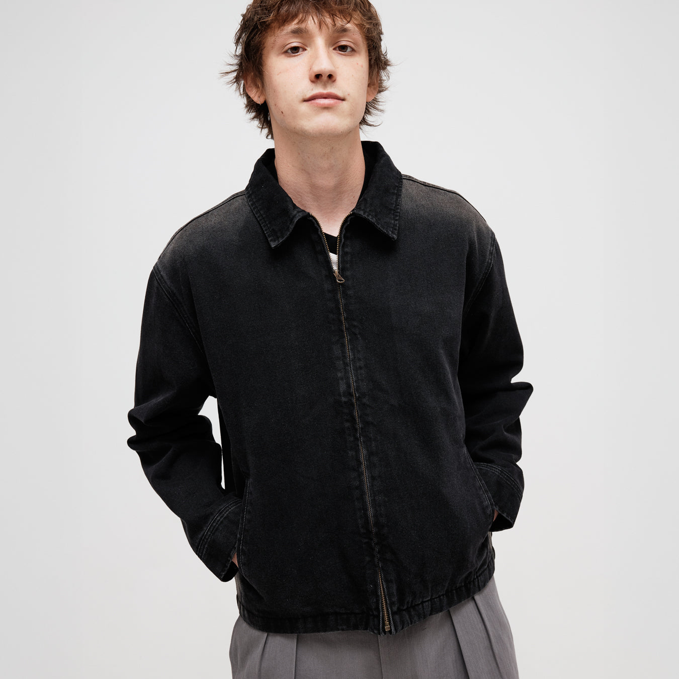 Pass~Port Faded Wash Workers Jacket - Black