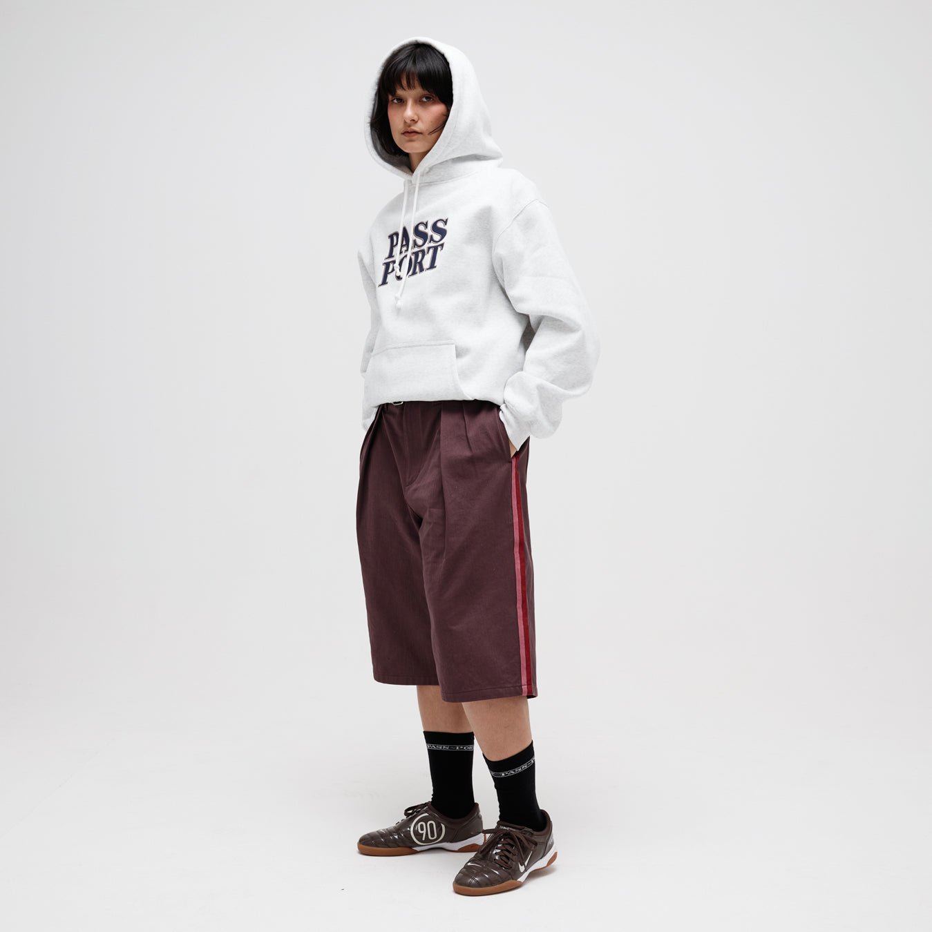 Pass~Port Official Stacked Applique Hood - White Marle