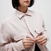 Pass~Port Workers Check Long Sleeve Shirt - Light Pink