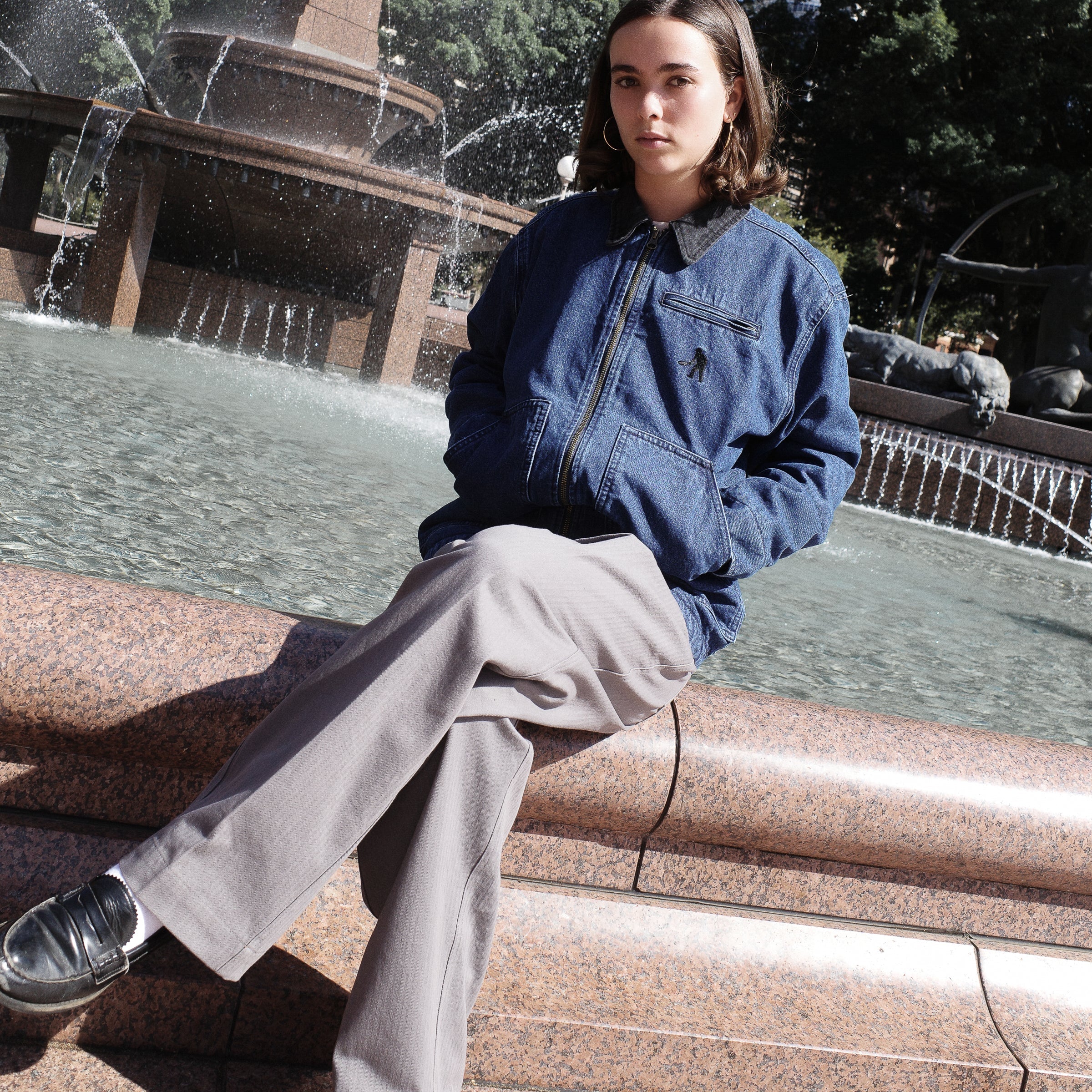 Pass~Port Solid Denim Packers Jacket - Dark Indigo