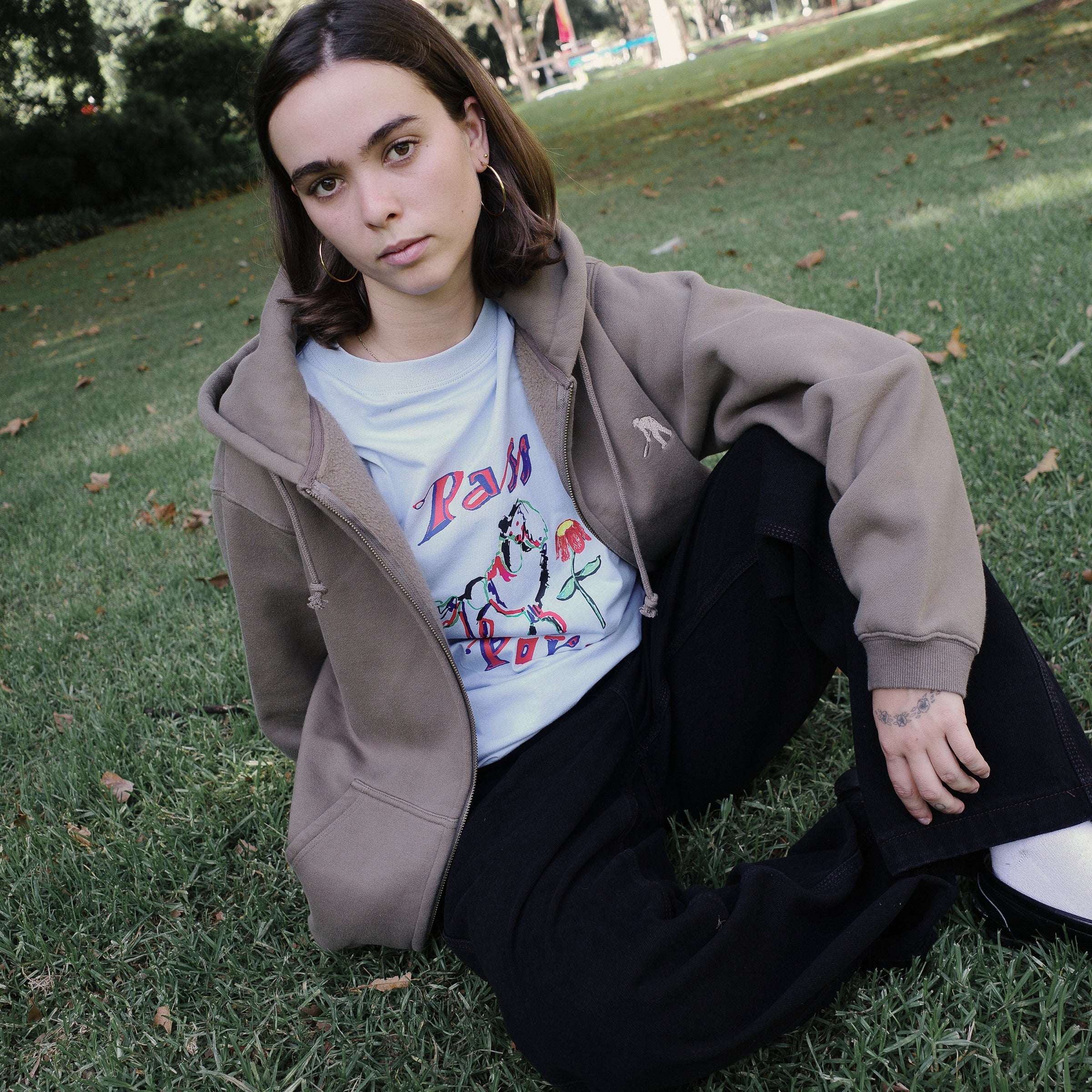 Pass~Port Solid Workers Zip Hood - Khaki