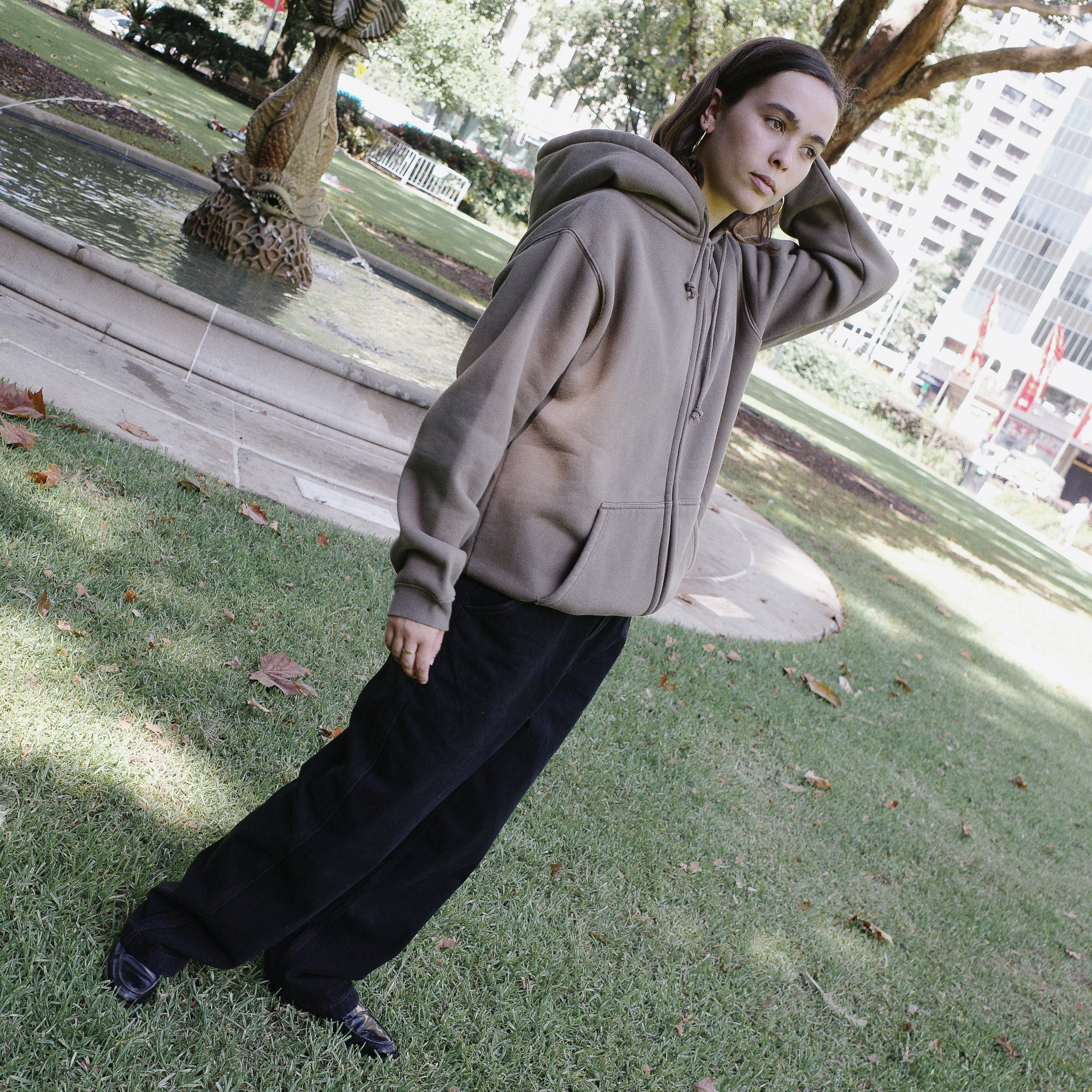 Pass~Port Solid Workers Zip Hood - Khaki