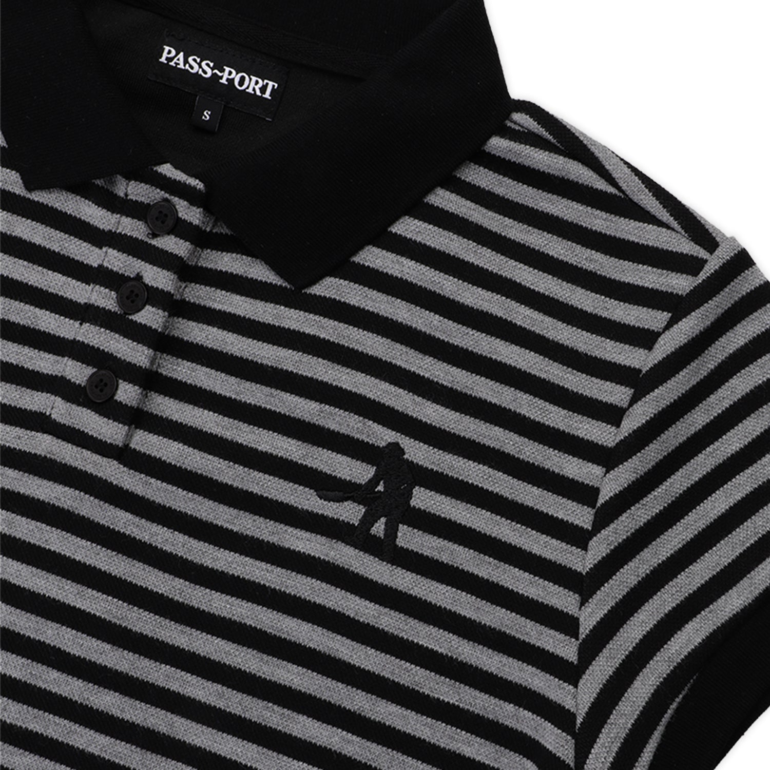 Pass~Port Striped Baby Polo - Black
