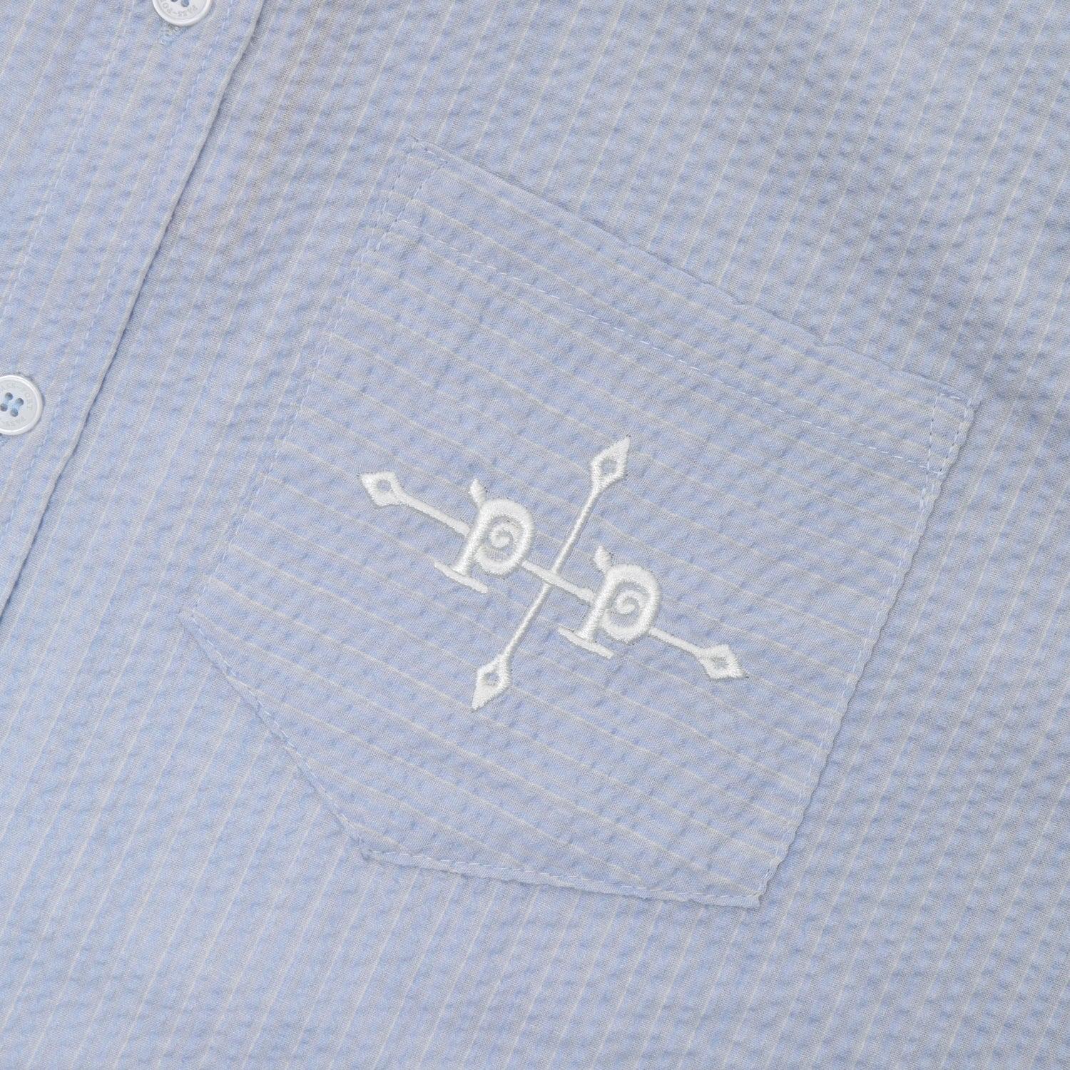 Pass~Port Gauntlets Workers Short Sleeve Shirt - Powder Blue