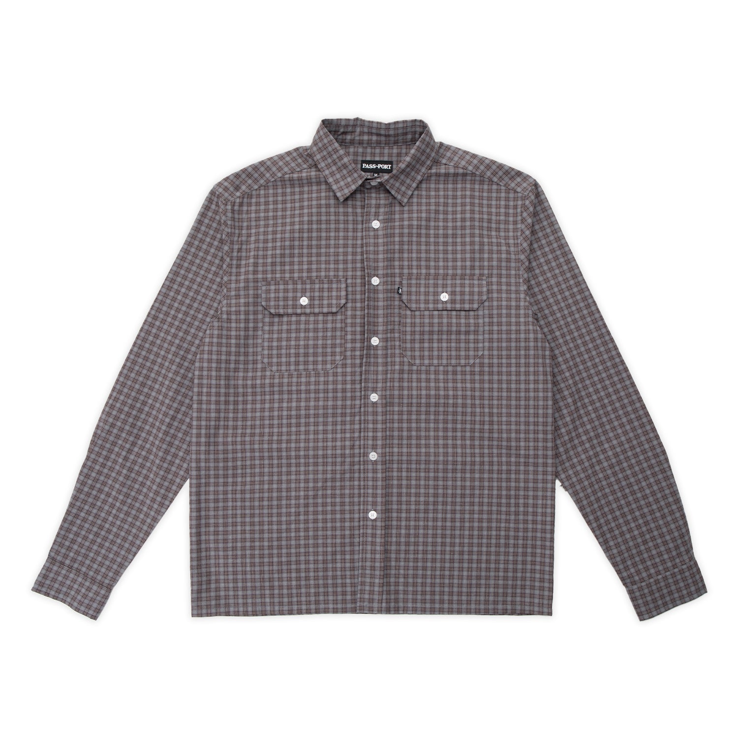 Pass~Port Workers Check Long Sleeve Shirt - Sangria