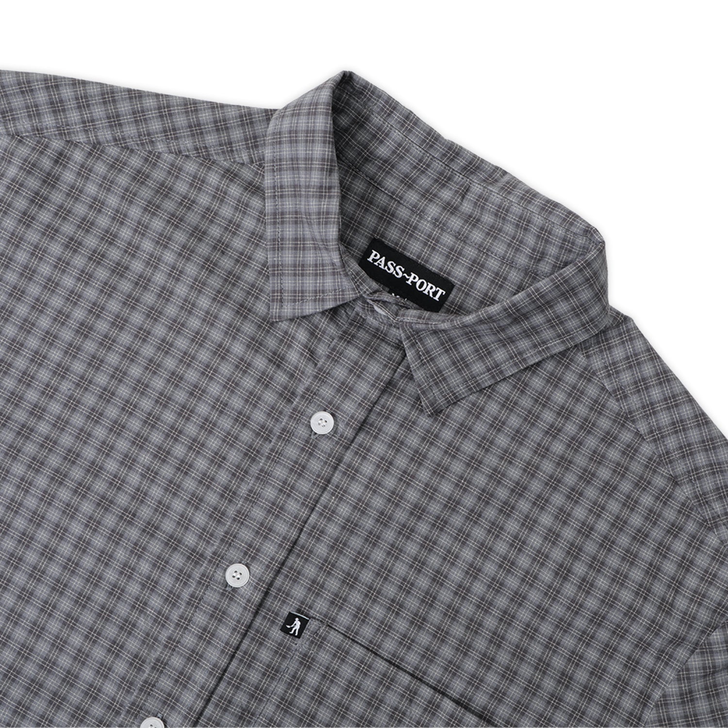 Pass~Port Workers Check Short Sleeve Shirt - Graphite