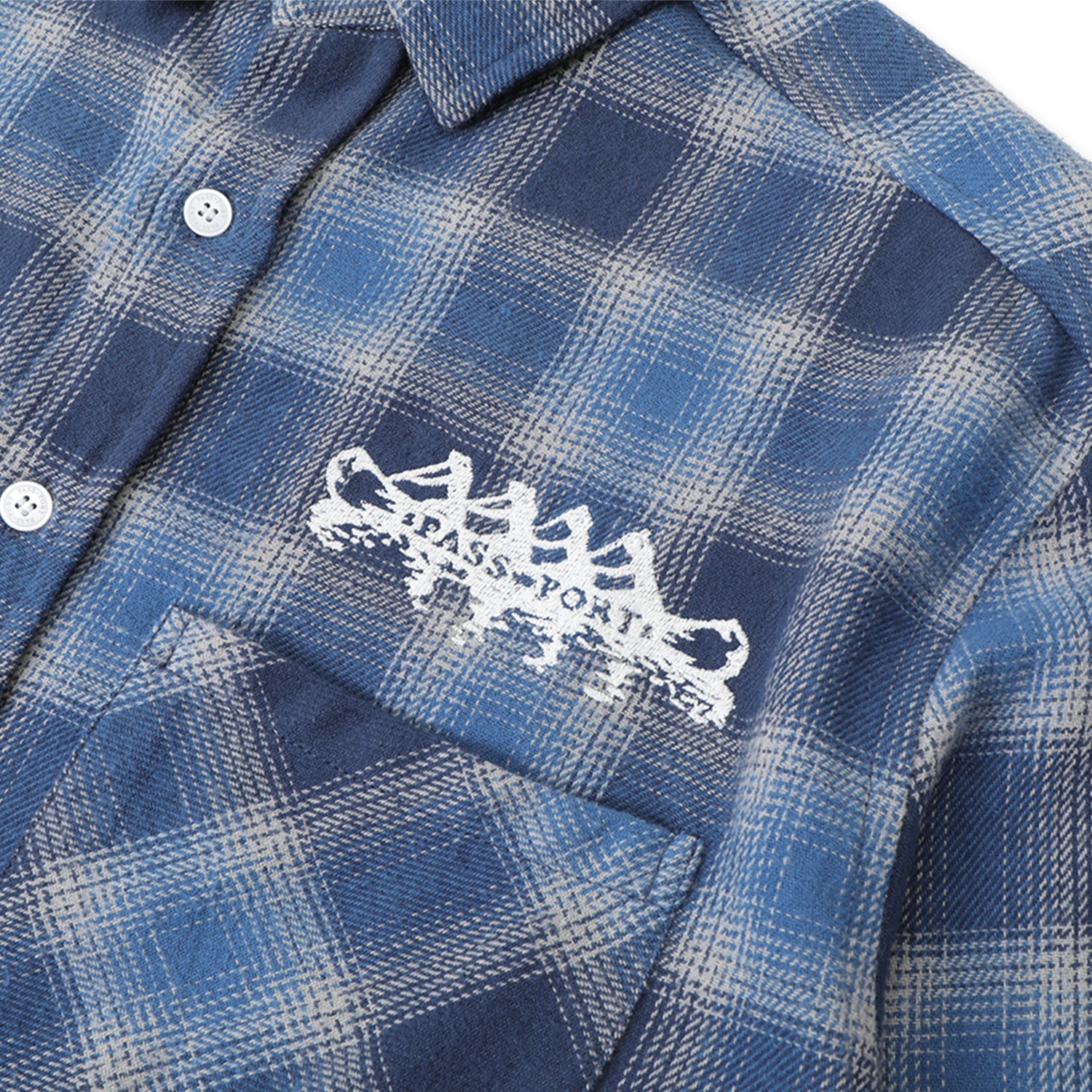 Pass~Port Canoe Workers Flannel - True Blue