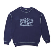 Pass~Port Calligraphy Knit Sweater - Navy