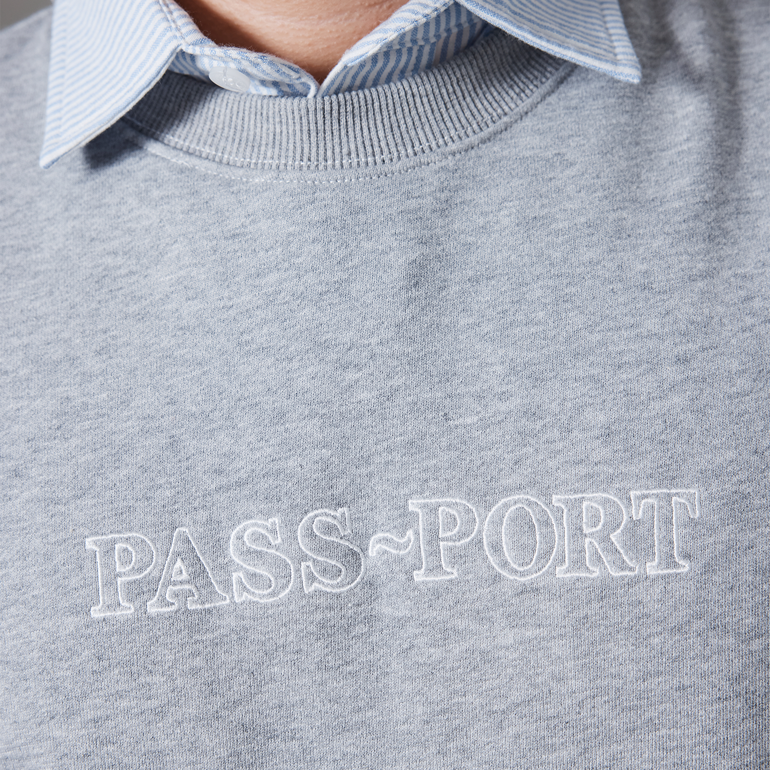 Pass~Port Official Organic Fleece Sweater - Heather Grey