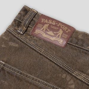 Pass~Port Workers Club Denim Jean - Laser Etched Bronzed Age Over-Dye Brown