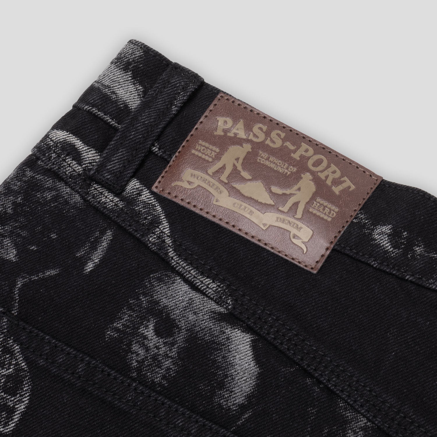 Pass~Port Workers Club Denim Short - Laser Etched Trinkets Black