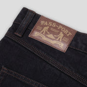 Pass~Port Workers Club Denim Jean - Washed Black / Brown Stitch R44