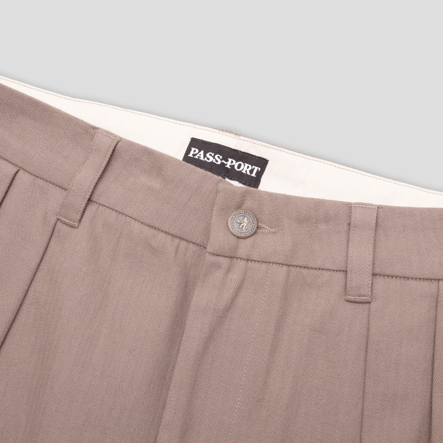 Pass~Port Herringbone Leagues Club Side Stripe Pant - Light Brown / Choc Stripe