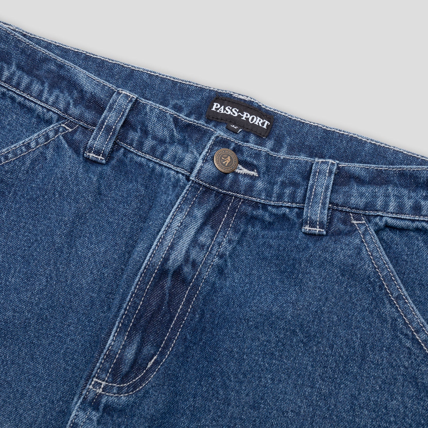 Pass~Port Workers Club Jean Pant - Faded Washed Dark Indigo