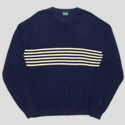 Pass~Port Organic Cotton Stripe Knit Sweater - Navy / Cream