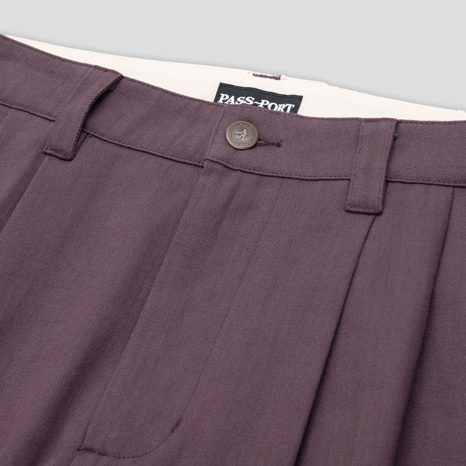 Pass~Port Herringbone Leagues Club Short - Dark Plum