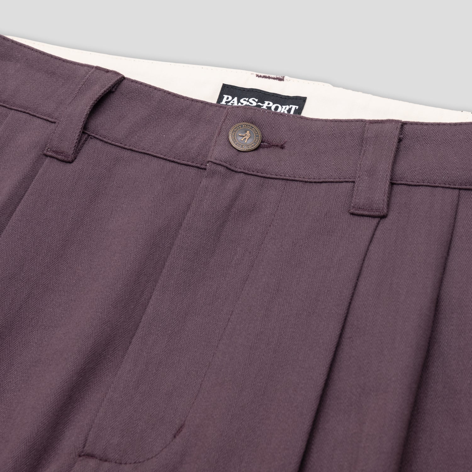 Pass~Port Herringbone Leagues Club Pant - Dark Plum
