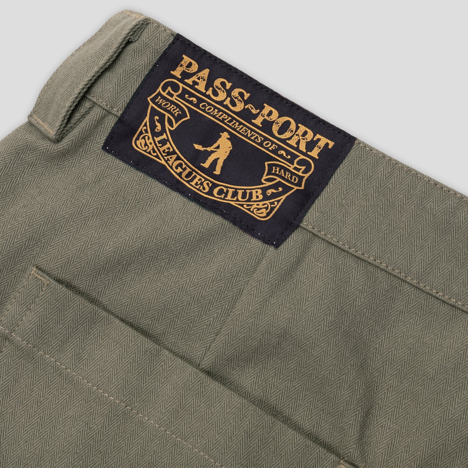 Pass~Port Herringbone Leagues Club Short - Olive