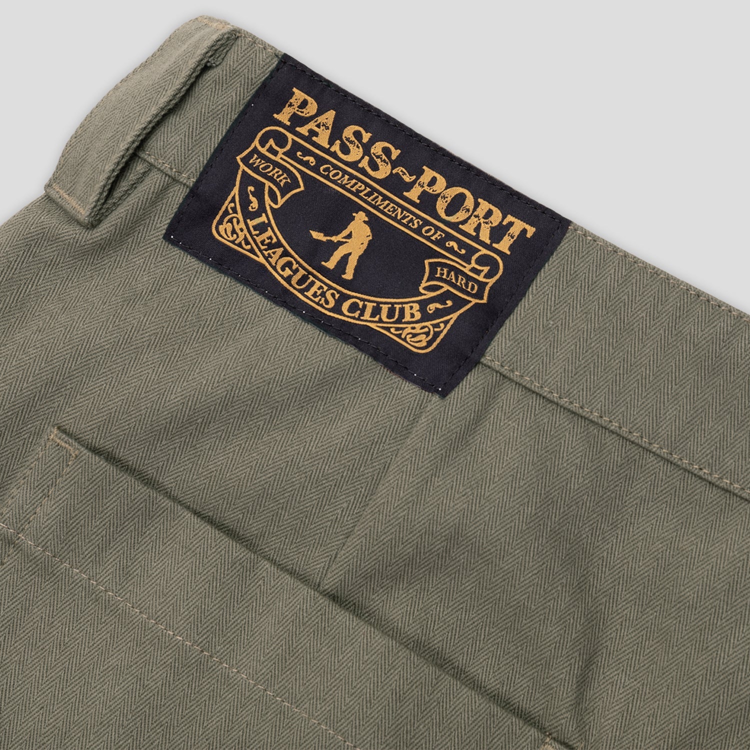 Pass~Port Herringbone Leagues Club Pant - Olive