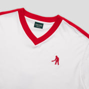 Pass~Port Workers Stripe Organic Cotton Jersey - White / Red